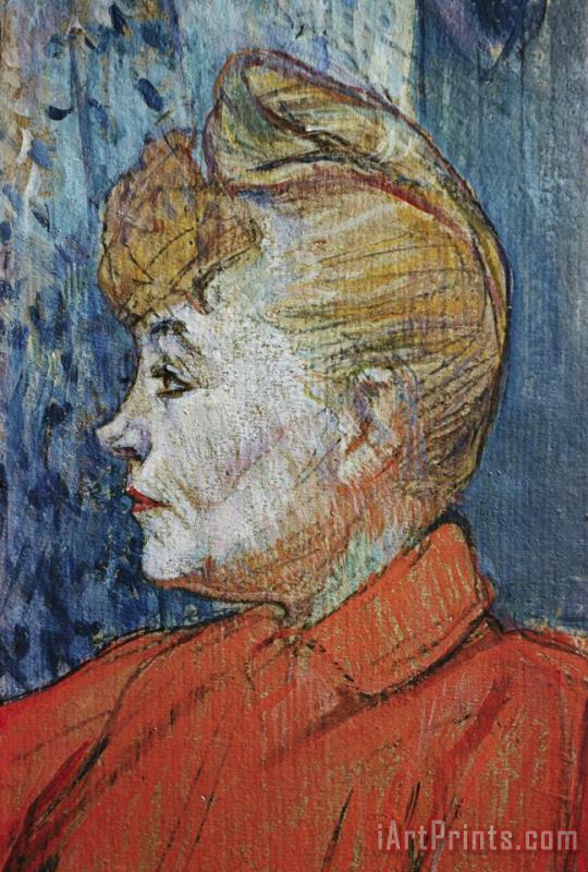 Henri de Toulouse-Lautrec Detail of Woman in Red Art Painting