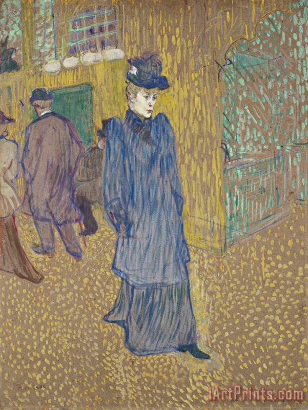 Jane Avril Leaving The Moulin Rouge painting - Henri de Toulouse-Lautrec Jane Avril Leaving The Moulin Rouge Art Print