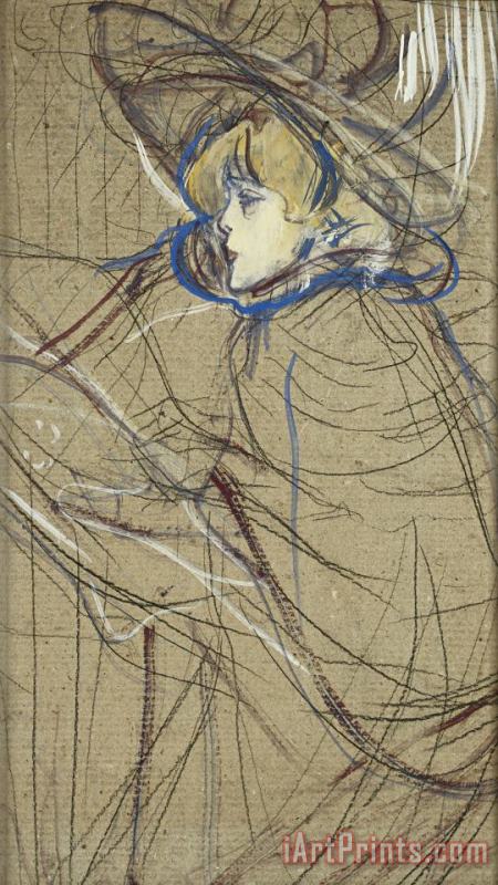 Henri de Toulouse-Lautrec Profile of Woman: Jane Avril Art Print