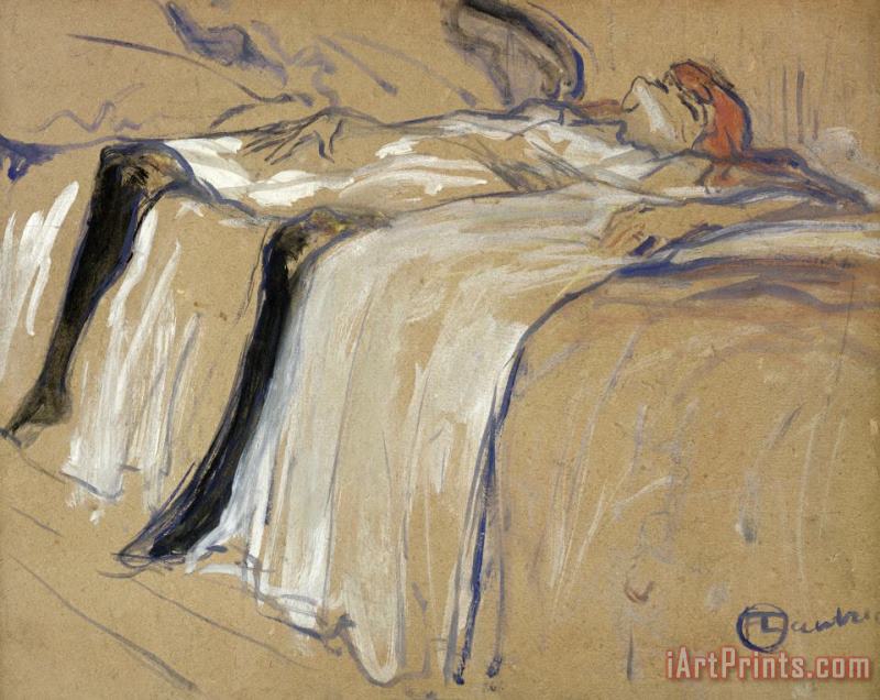 Henri de Toulouse-Lautrec Woman Lying On Her Back Art Print