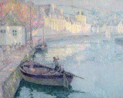 Henri Eugene Augustin Le Sidaner Clear Morning - Quimperle painting