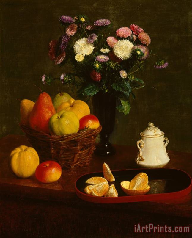 Flowers And Fruit painting - Henri Fantin Latour Flowers And Fruit Art Print