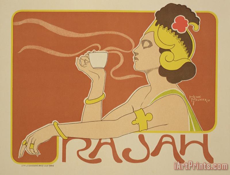Henri Georges Jean Isidore Reproduction Of A Poster Advertising The 'cafe Rajah' Art Print
