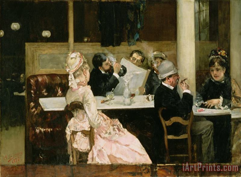 Henri Gervex Cafe Scene in Paris Art Painting