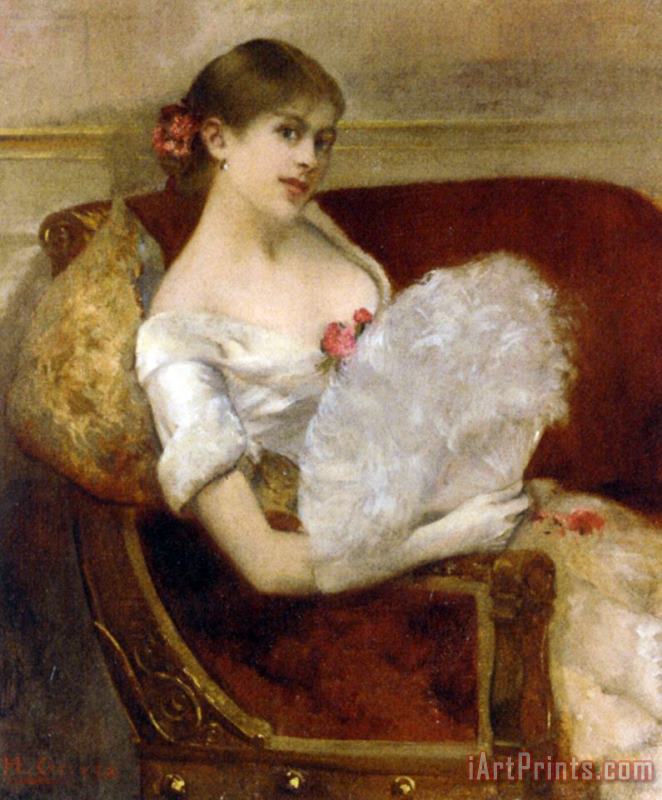 Henri Gervex Femme a Leventail Art Painting