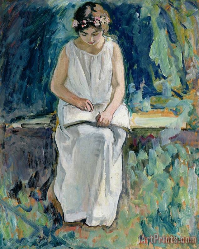 Girl Reading painting - Henri Lebasque Girl Reading Art Print