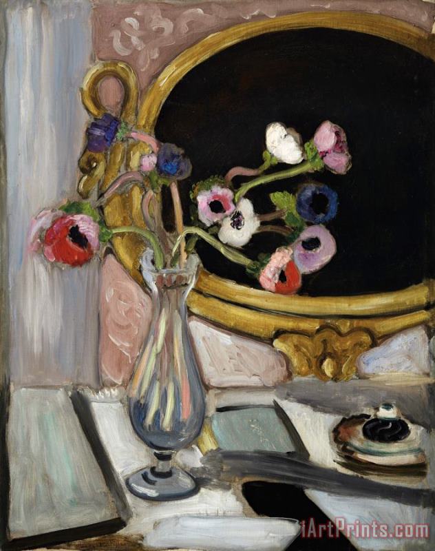 Henri Matisse Anemones Au Miroir Noir Art Painting