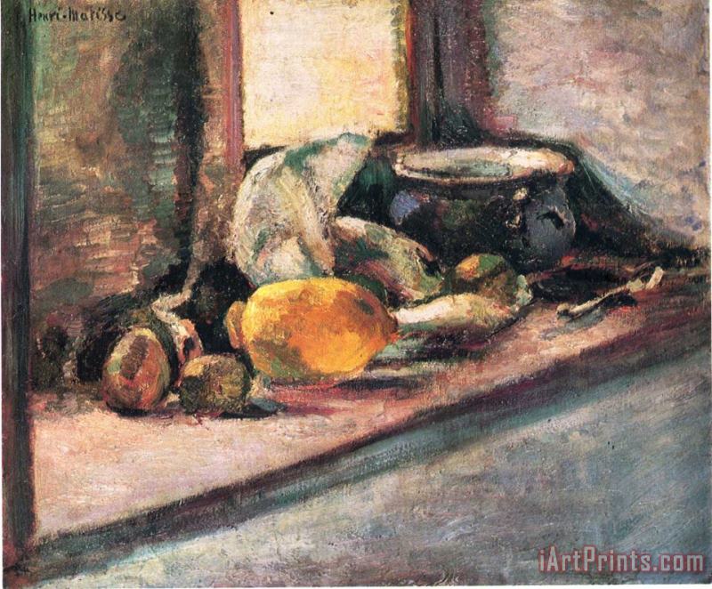Blue Pot And Lemon 1897 painting - Henri Matisse Blue Pot And Lemon 1897 Art Print