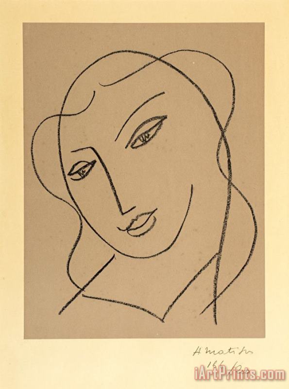Etude Pour La Vierge, Tete Voilee, 1950 51 painting - Henri Matisse Etude Pour La Vierge, Tete Voilee, 1950 51 Art Print