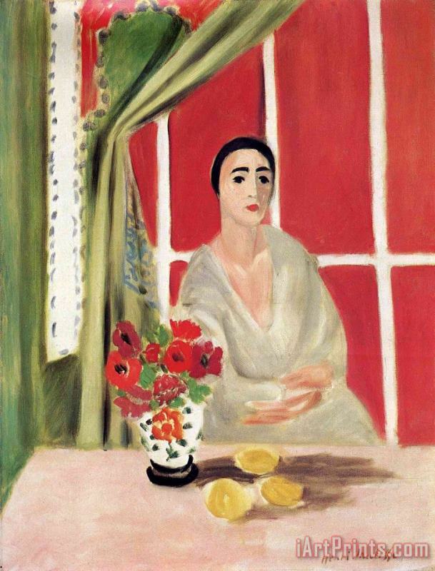 Figure at The Rideau Releve painting - Henri Matisse Figure at The Rideau Releve Art Print