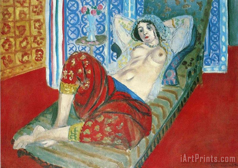 Henri Matisse Odalisque in Red Culottes 1921 Art Print