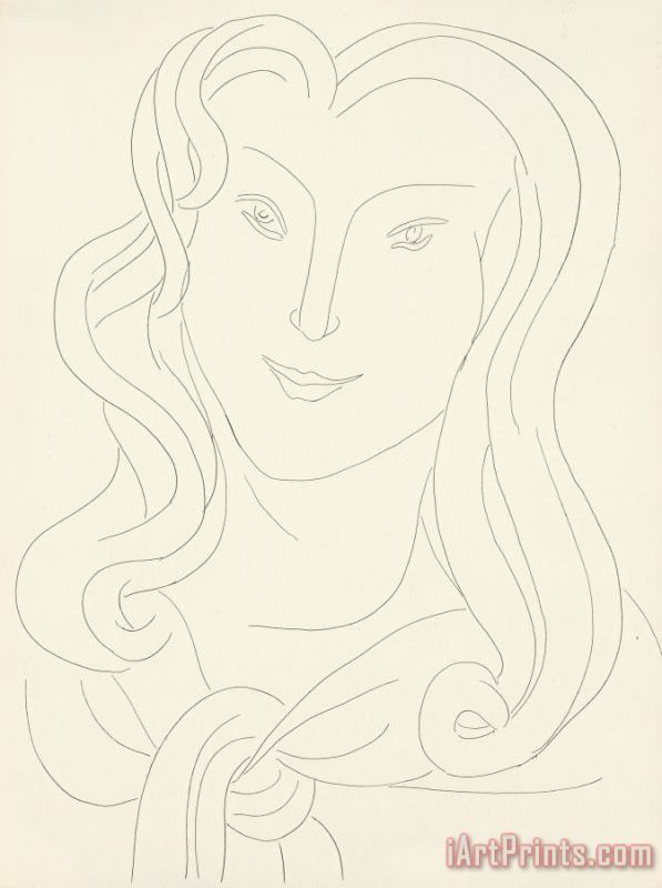 Poesies Woman with Long Hair And Shirt Tie, 1932 painting - Henri Matisse Poesies Woman with Long Hair And Shirt Tie, 1932 Art Print