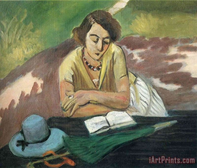 Reading Woman with Parasol 1921 painting - Henri Matisse Reading Woman with Parasol 1921 Art Print