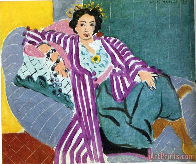 Small Odalisque in Purple Robe 1937 painting - Henri Matisse Small Odalisque in Purple Robe 1937 Art Print