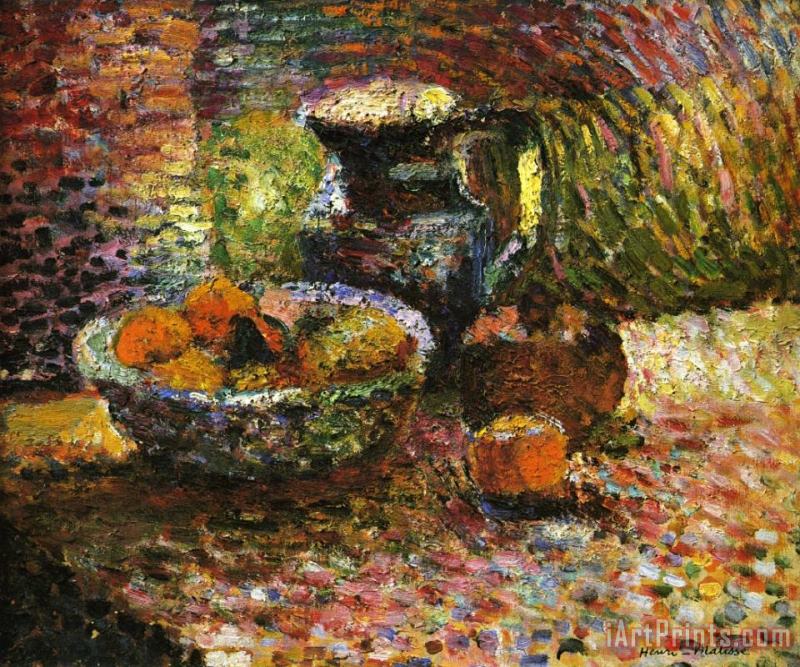 Still Life with Pitcher And Fruit painting - Henri Matisse Still Life with Pitcher And Fruit Art Print