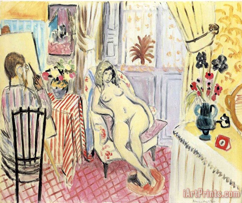 The Artist And His Model 1919 painting - Henri Matisse The Artist And His Model 1919 Art Print