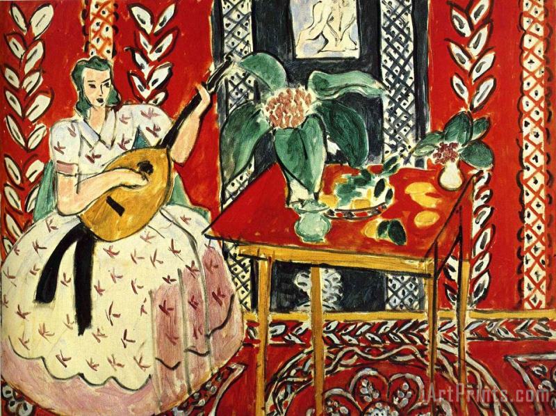 The Lute 1943 painting - Henri Matisse The Lute 1943 Art Print