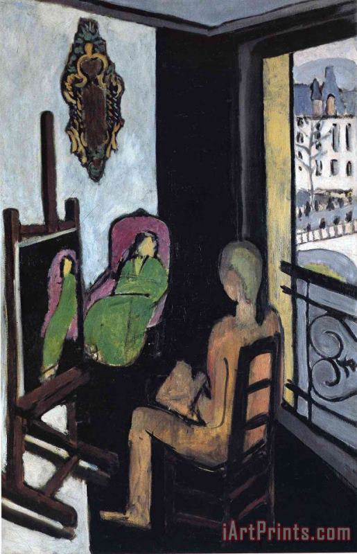 The Painter And His Model 1917 painting - Henri Matisse The Painter And His Model 1917 Art Print