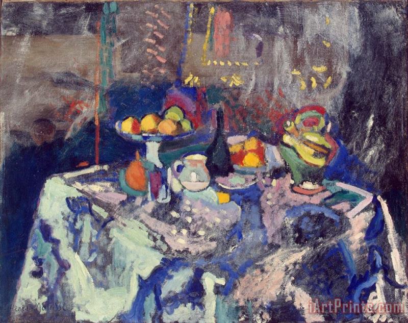 Henri Matisse Vase Bottle And Fruit Art Painting