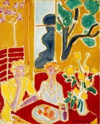 Henri Matisse Wo Girls in a Yellow And Red Interior 1947