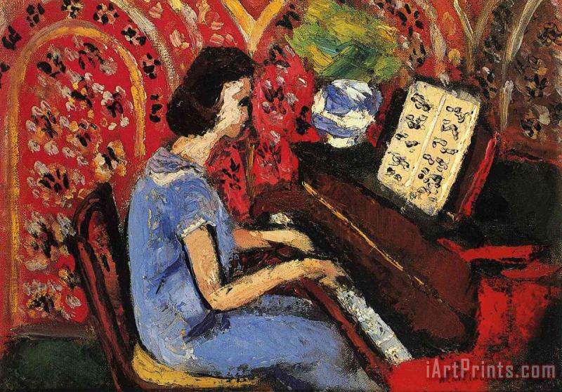 Woman at Tbe Piano painting - Henri Matisse Woman at Tbe Piano Art Print
