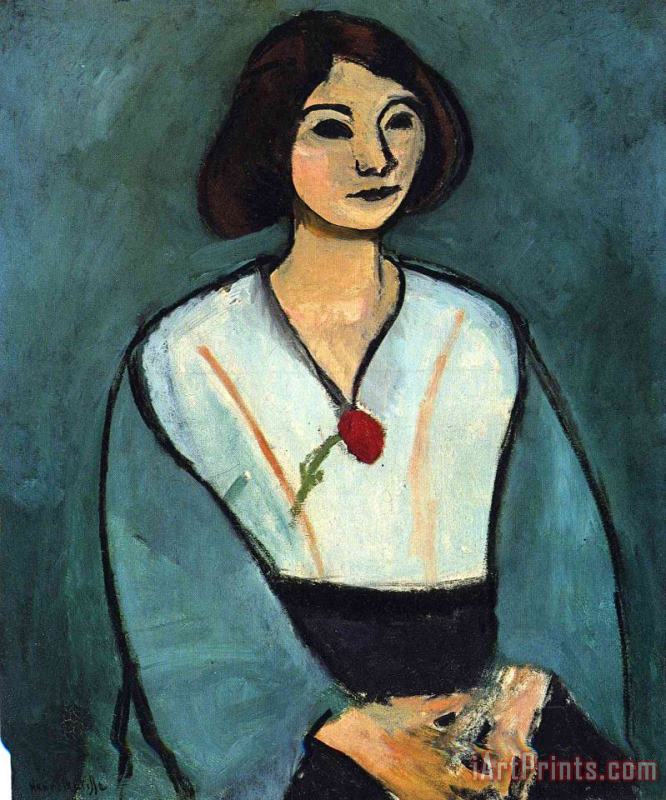 Henri Matisse Woman in Green with a Carnation 1909 Art Print