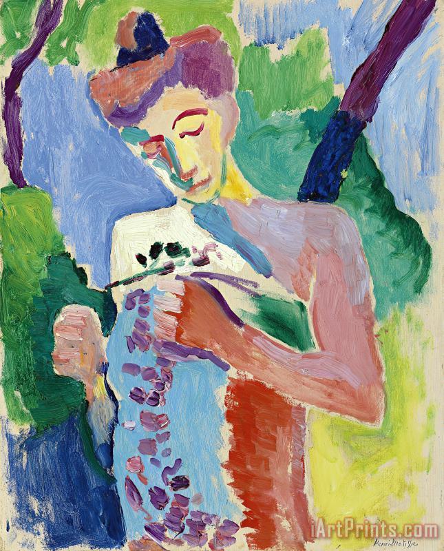 Woman with a Branch of Ivy (La pudeur), 1906 painting - Henri Matisse Woman with a Branch of Ivy (La pudeur), 1906 Art Print