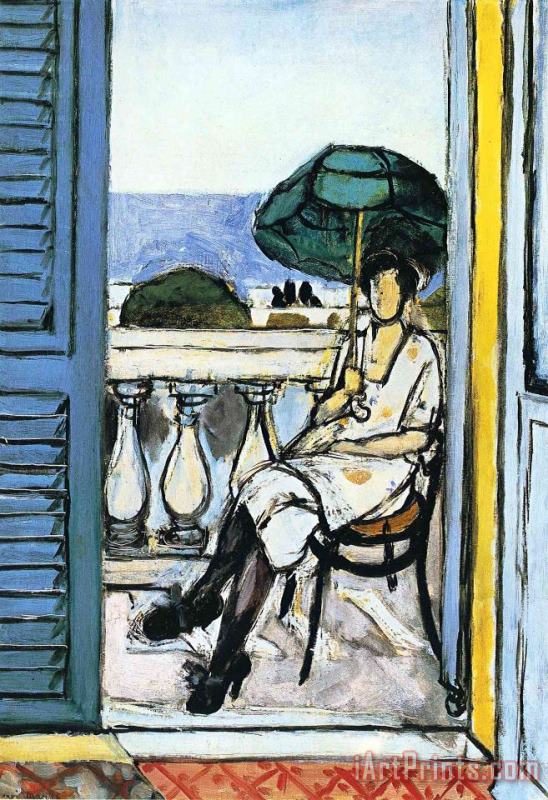 Henri Matisse Woman with a Green Parasol on a Balcony 1919 Art Print