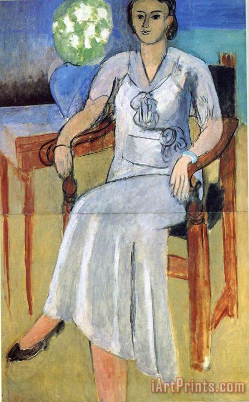 Woman with a White Dress 1934 painting - Henri Matisse Woman with a White Dress 1934 Art Print