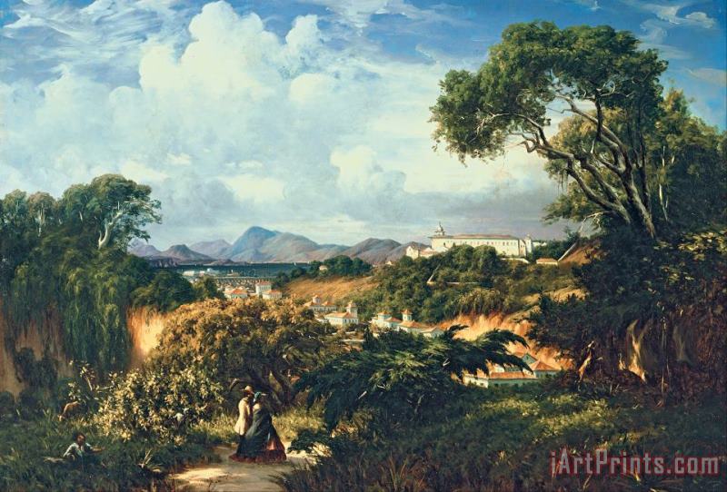 Henri Nicolas Vinet View of Santa Teresa Convent From The Heights of Paula Matos Art Painting
