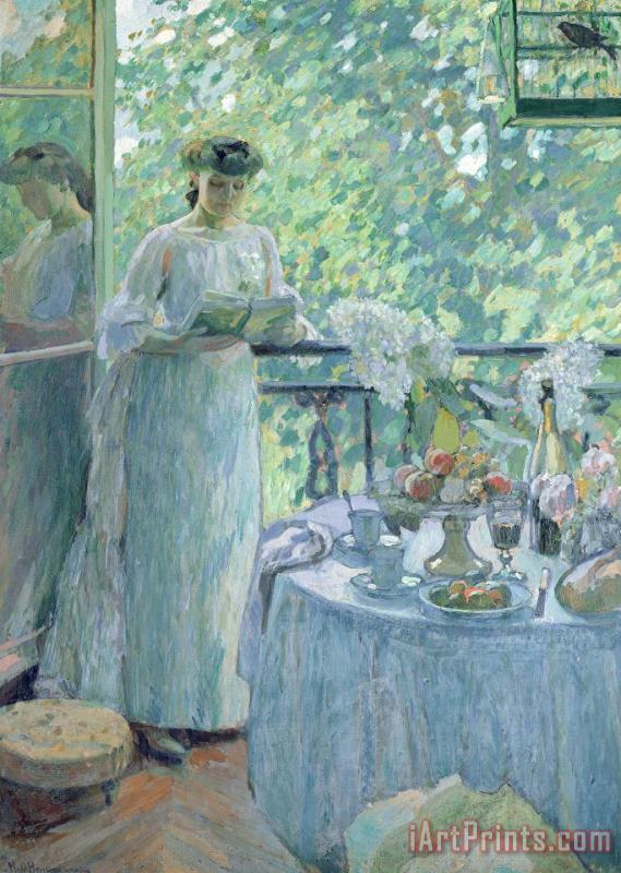 Henri Ottmann Woman On A Balcony Art Painting