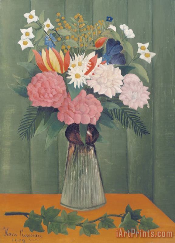 Henri Rousseau Flowers in a Vase Art Painting