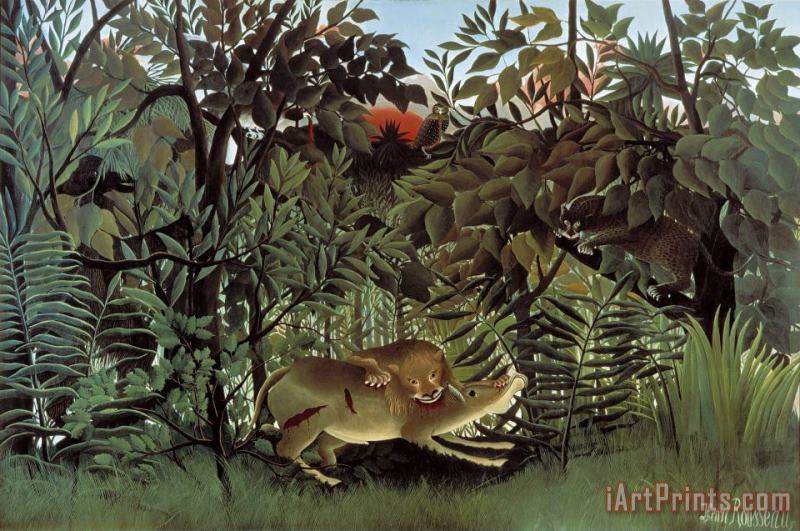 Henri Rousseau Rousseau Hungry Lion Art Painting