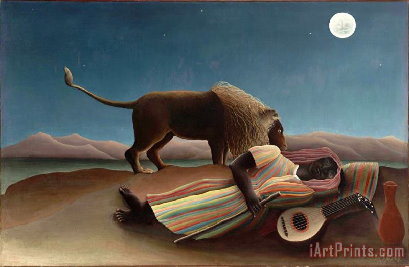 The Sleeping Gypsy painting - Henri Rousseau The Sleeping Gypsy Art Print