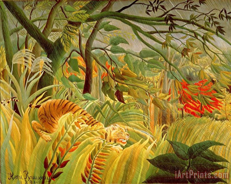 Henri Rousseau Tiger in a Tropical Storm Art Painting