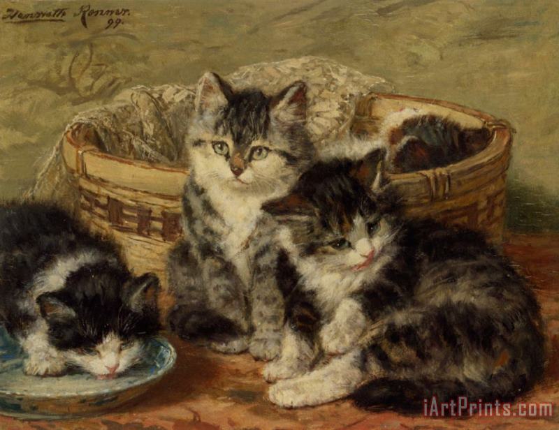 Four Kittens painting - Henriette Ronner-Knip Four Kittens Art Print