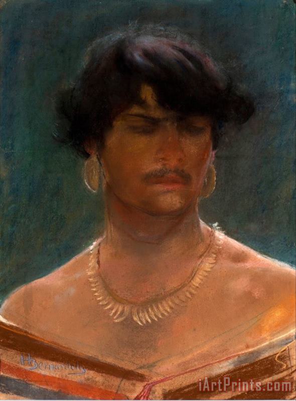Henrique Bernardelli Head of an Indian Art Painting