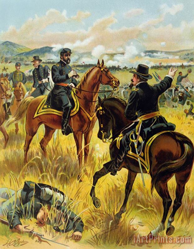 Henry Alexander Ogden Major General George Meade At The Battle Of Gettysburg Art Painting