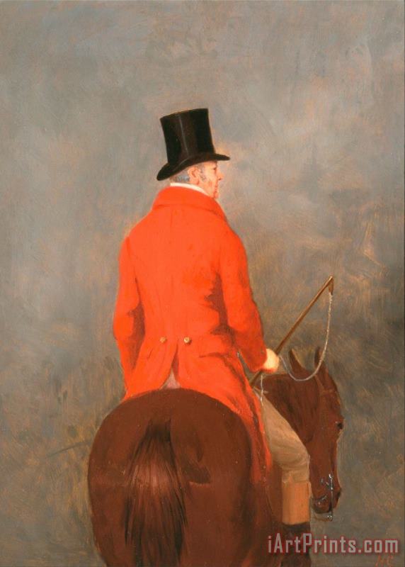 Portrait of Thomas Cholmondeley, 1st Lord Delamere, on His Hunter (study for The Cheshire Hunt at ... painting - Henry Calvert Portrait of Thomas Cholmondeley, 1st Lord Delamere, on His Hunter (study for The Cheshire Hunt at ... Art Print