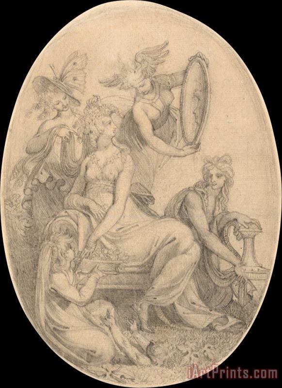 Henry Fuseli Drawing for The Frontispiece of Erasmus Darwin's 