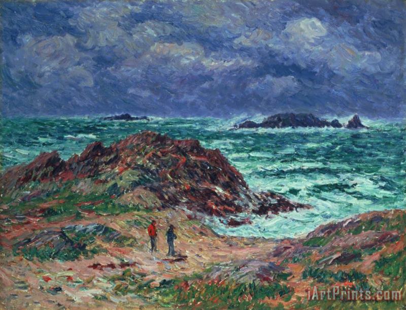 A Squall painting - Henry Moret A Squall Art Print