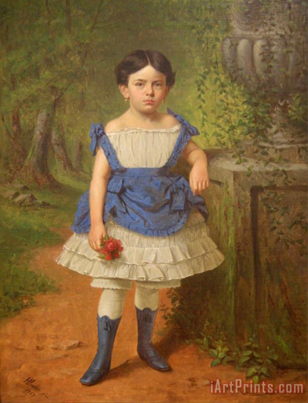 Henry Mosler Elizabeth Moerlein Portrait, 1869 Art Painting