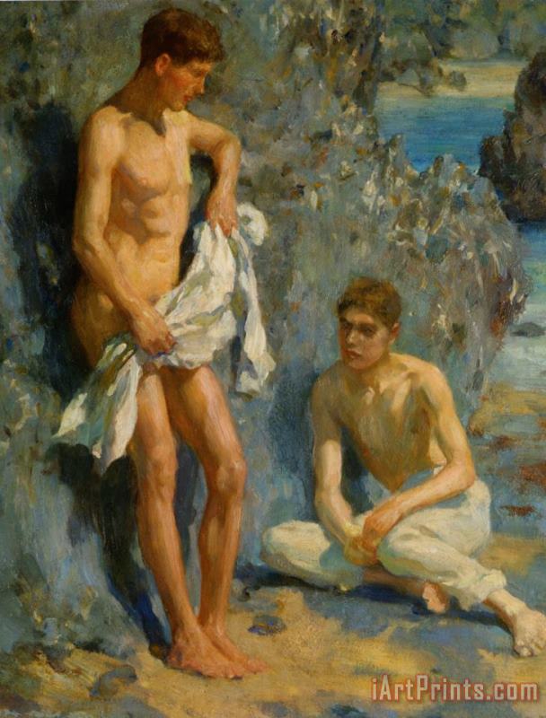 After The Bath painting - Henry Scott Tuke After The Bath Art Print