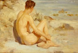 Henry Scott Tuke Boy on a Beach painting