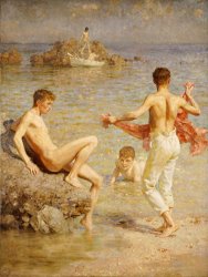 Henry Scott Tuke Gleaming Waters painting