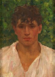 Henry Scott Tuke Portrait of a Young Man with Open Collar