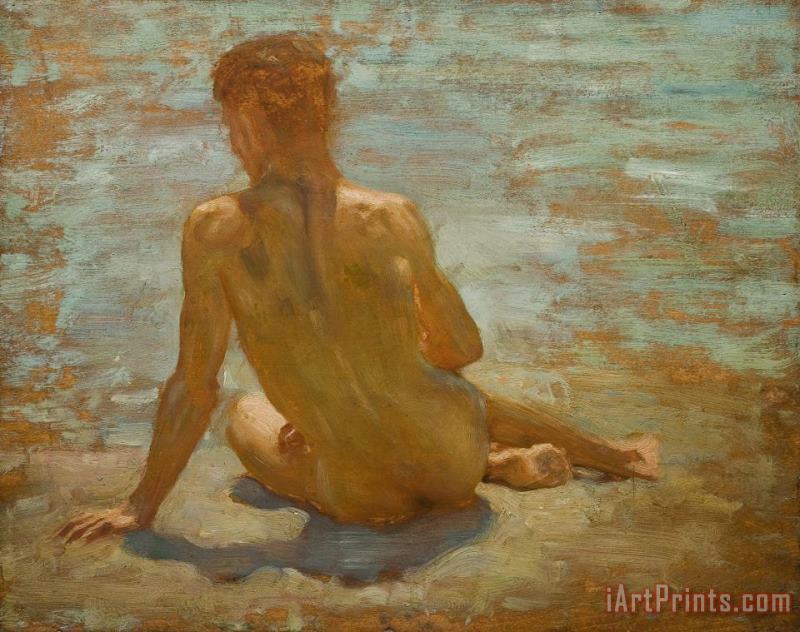 Sketch of Nude Youth Study for Morning Spelendour painting - Henry Scott Tuke Sketch of Nude Youth Study for Morning Spelendour Art Print