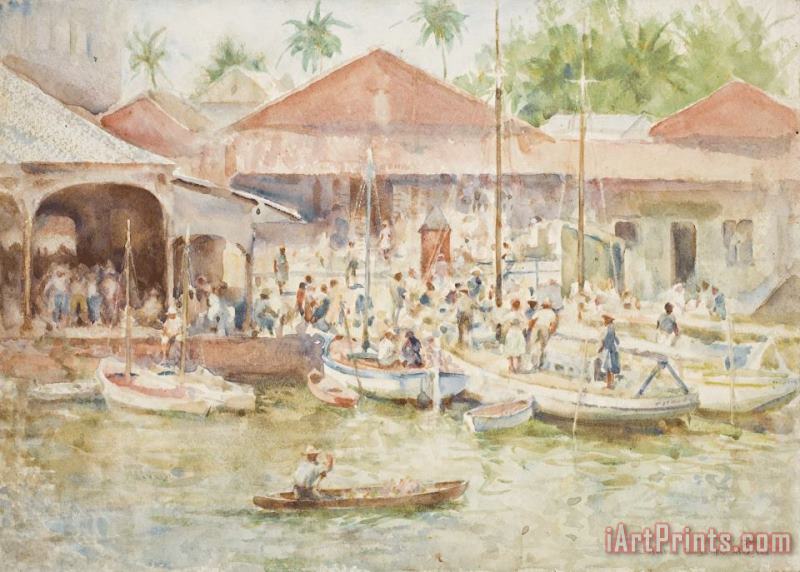  The Market Belize British Honduras painting - Henry Scott Tuke  The Market Belize British Honduras Art Print