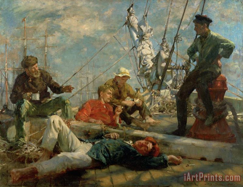Henry Scott Tuke The Midday Rest Sailors Yarning Art Painting