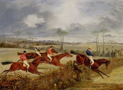 Henry Thomas Alken  A Steeplechase - Near the Finish painting